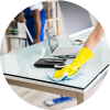 Office cleaning circle image